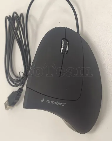 Photo de Souris filaire ergonomique Gembird MUS-ERGO-01 (Noir) - ID 179915