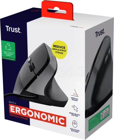 Photo de Souris filaire ergonomique Trust Bayo II (Noir)