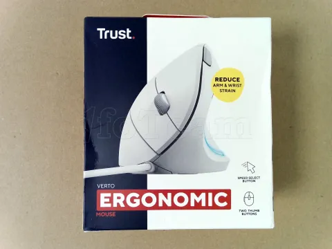Photo de Souris filaire ergonomique Trust Verto (Blanc)  - SN 25062002030 - ID 223430