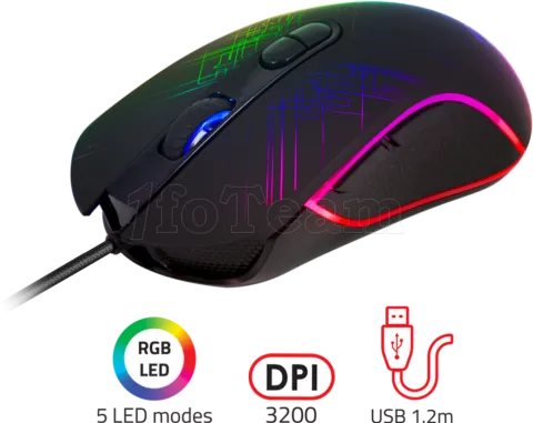 Photo de Souris filaire Gamer Advance GTA 230 RGB (Noir)