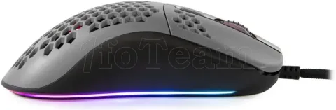 Photo de Souris filaire Gamer Arozzi Favo Ultra Light RGB (Gris/Noir)