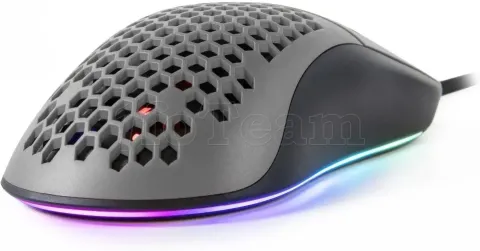 Photo de Souris filaire Gamer Arozzi Favo Ultra Light RGB (Gris/Noir)