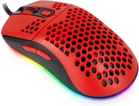 Photo de Souris filaire Gamer Arozzi Favo Ultra Light RGB (Rouge/Noir)