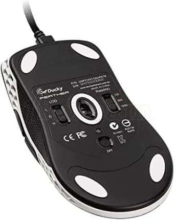 Photo de Souris filaire Gamer Ducky Feather Omron RGB (Noir/Blanc)