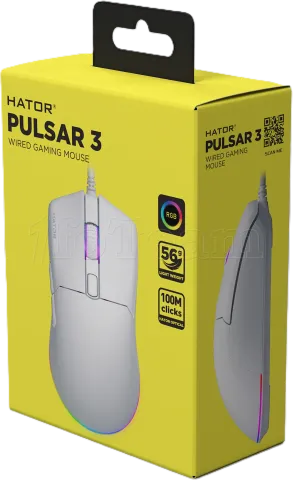 Photo de Souris filaire Gamer Hator Pulsar 3 RGB (Blanc)