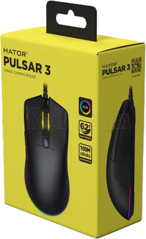 Photo de Souris filaire Gamer Hator Pulsar 3 RGB (Noir)