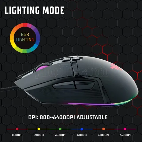 Photo de Souris filaire Gamer iTek G51 RGB (Noir)