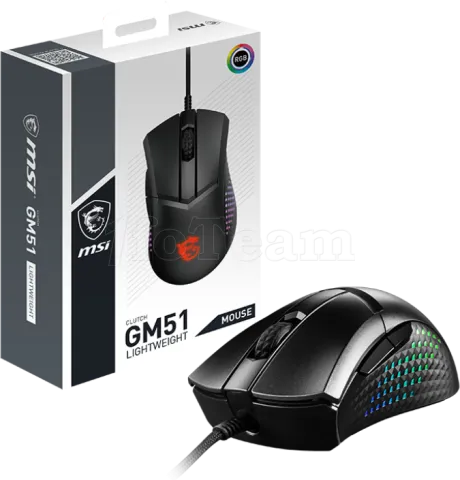 Photo de Souris filaire Gamer MSI Clutch GM51 Lightweight RGB (Noir)