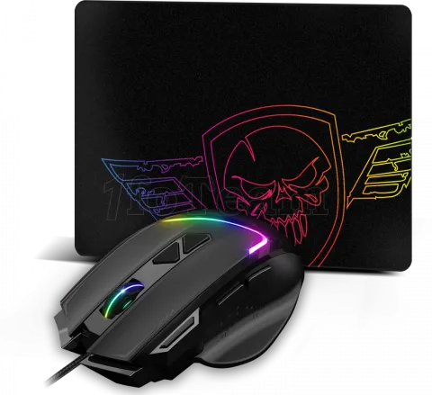 Photo de Souris filaire Gamer Spirit of Gamer Pro-M3 RGB (Noir) avec tapis