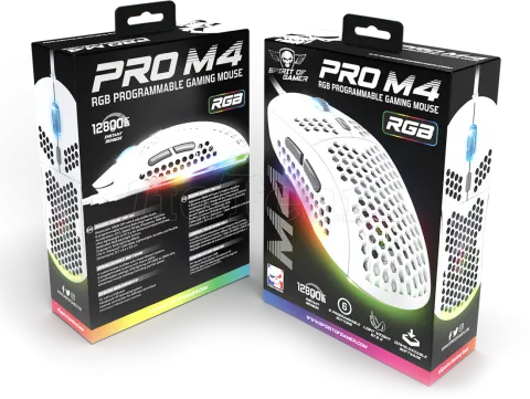 Photo de Souris filaire Gamer Spirit Of Gamer Pro-M4 RGB (Blanc)
