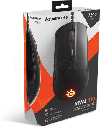 Photo de Souris filaire Gamer SteelSeries Rival 110 RGB (Noir)