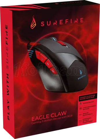 Photo de Souris filaire Gamer Verbatim SureFire Eagle Claw RGB (Noir)