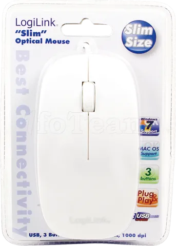 Photo de Souris filaire LogiLink ID0062 Slim (Blanc)