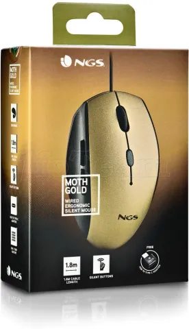 Photo de Souris filaire NGS Moth (Noir/Or)