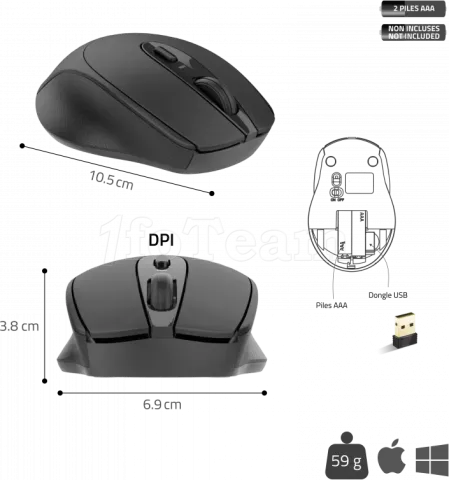 Photo de Souris sans fil Advance Feel (Noir)