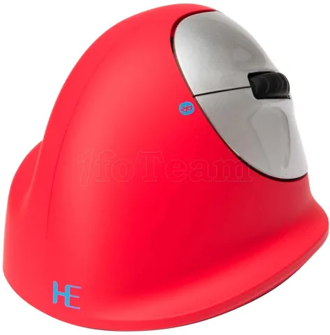 Photo de Souris sans fil Bluetooth ergonomique pour droitier R-Go He Sport (Gris/Rouge)