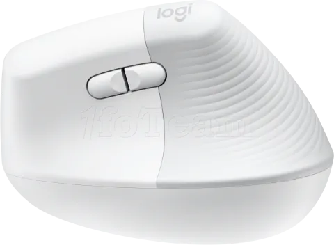 Photo de Souris sans fil Bluetooth ergonomique verticale Logitech Lift pour droitier (Blanc)