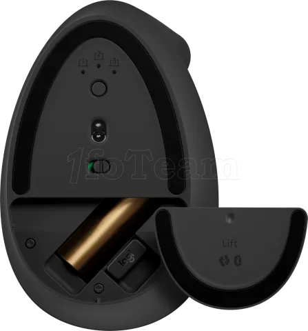 Photo de Souris sans fil Bluetooth ergonomique verticale Logitech Lift pour droitier (Noir)