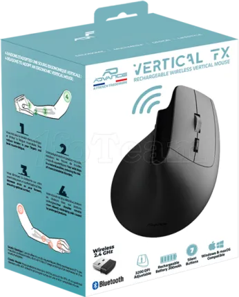 Photo de Souris sans fil ergonomique Advance Vertical FX (Noir)