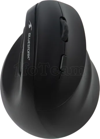 Photo de Souris sans fil ergonomique Bluestork Ergo Lumi pour droitier (Noir)