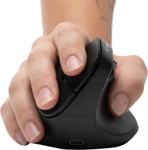 Photo de Souris sans fil ergonomique Bluestork Ergo Lumi pour droitier (Noir)