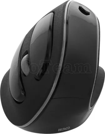Photo de Souris sans fil ergonomique Deltaco Office Silent Clicks 320 pour droitier (Noir)