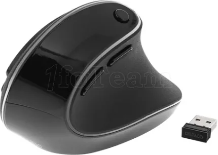 Photo de Souris sans fil ergonomique Deltaco Office Silent Clicks 320 pour droitier (Noir)