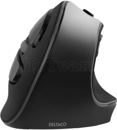 Photo de Souris sans fil ergonomique Deltaco Office Silent Clicks 320 pour droitier (Noir)