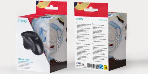 Photo de Souris sans fil ergonomique Tooq TQMWG-1105-B (Noir)
