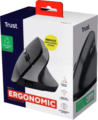 Photo de Souris sans fil ergonomique Trust Bayo II (Noir)