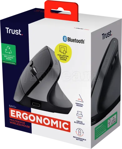 Photo de Souris sans fil ergonomique Trust Bayo+ (Noir)