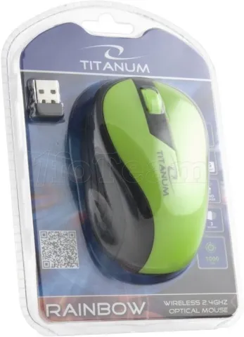 Photo de Souris sans fil Esperanza Titanum Raimbow 3D TM114G (Noir/Vert)