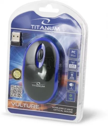 Photo de Souris sans fil Esperanza Titanum Vulture 3D TM116B (Noir/Bleu)