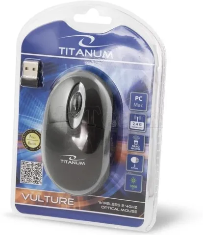 Photo de Souris sans fil Esperanza Titanum Vulture 3D TM116E (Noir/Gris)