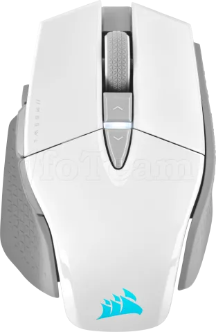 Photo de Souris sans fil Gamer Corsair M65 Ultra RGB (Blanc/Argent)