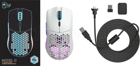 Photo de Souris sans fil Gamer Glorious Model O Minus (O-) RGB (Blanc Mat)