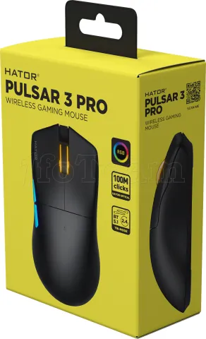Photo de Souris sans fil Gamer Hator Pulsar 3 Pro RGB (Noir)