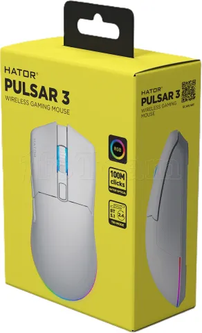 Photo de Souris sans fil Gamer Hator Pulsar 3 RGB (Blanc)