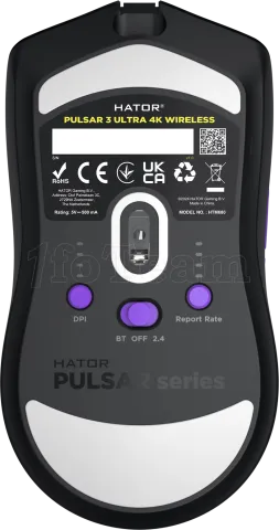Photo de Souris sans fil Gamer Hator Pulsar 3 Ultra RGB (Noir)