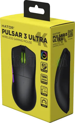 Photo de Souris sans fil Gamer Hator Pulsar 3 Ultra RGB (Noir)