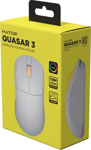 Photo de Souris sans fil Gamer Hator Quasar 3 (Blanc)