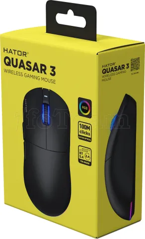 Photo de Souris sans fil Gamer Hator Quasar 3 (Noir)