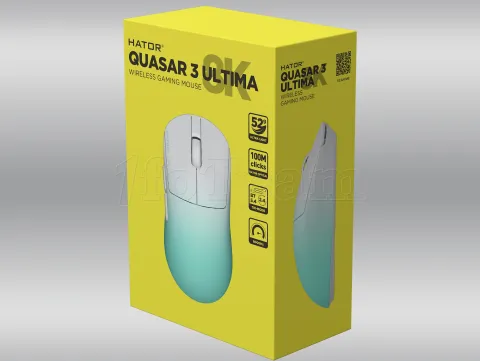Photo de Souris sans fil Gamer Hator Quasar 3 Ultima 8K (Blanc-vert)
