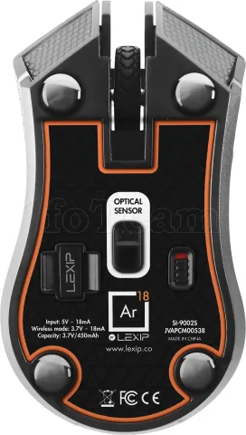 Photo de Souris sans fil Gamer Lexip AR18 RGB (Noir)