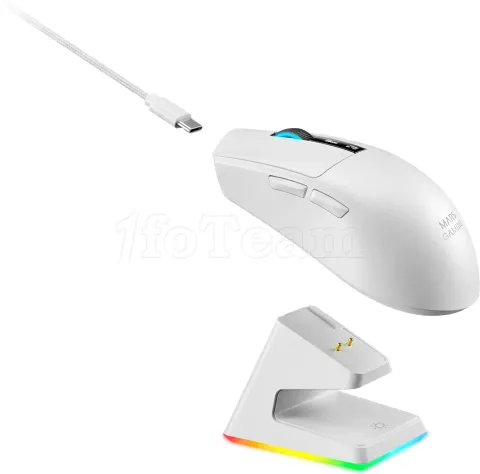 Photo de Souris sans fil Gamer Mars Gaming MMW-Elite (Blanc)