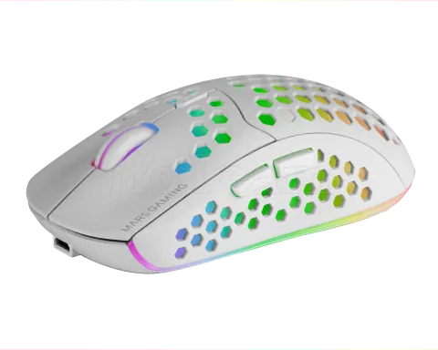 Photo de Souris sans fil Gamer Mars Gaming MMW3 RGB (Blanc)