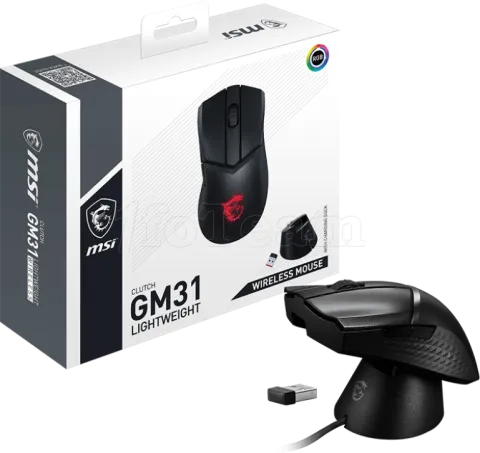 Photo de Souris sans fil Gamer MSI Clutch GM31 Lightweight RGB (Noir)