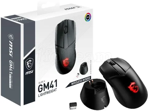 Photo de Souris sans fil Gamer MSI Clutch GM41 Lightweight RGB (Noir)