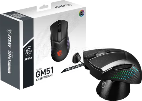 Photo de Souris sans fil Gamer MSI Clutch GM51 Lightweight RGB (Noir)