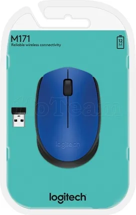Photo de Souris sans fil Logitech Cordless Laser M171 (Noir/Bleu)